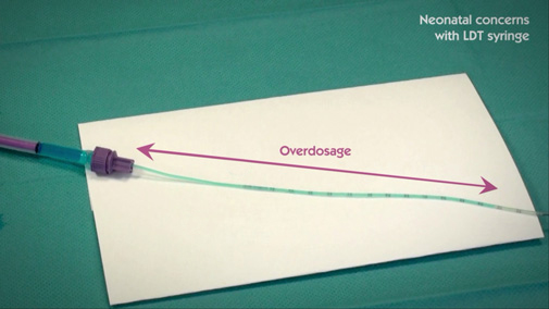 The Low Dose Tip (LDT) syringe can lead to dose inaccuracy or overdosage